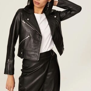 Slate & Willow Classic Leather Moto Jacket